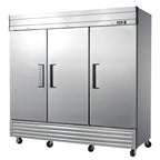 Thumbnail image #1 for Excellence Commercial Products DSS-66F Three-Section Reach-In Freezer, 65.5 Cu. Ft., Stainless Steel, Bottom-Mount Self-Contained