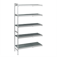 Fermostock 5-Tier Corner Expansion Polymer Shelving Kit, 83 Inches H x 68 Inches W x 14 Inches D