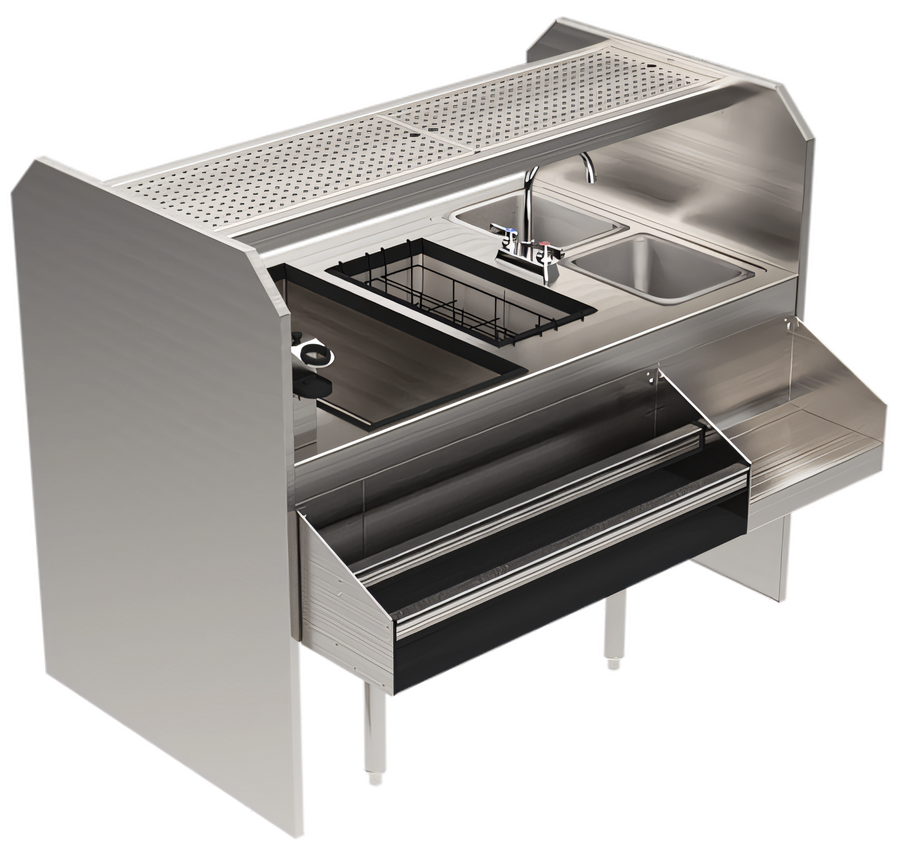 Product image #1 for Glastender PSA-54R 54-Inch x 32-Inch Assembly Pass-Thru Cocktail Station, Rightward Workflow