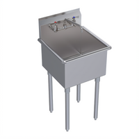 Krowne Royal Series Freestanding 1-Compartment Basin Sink Package with 18