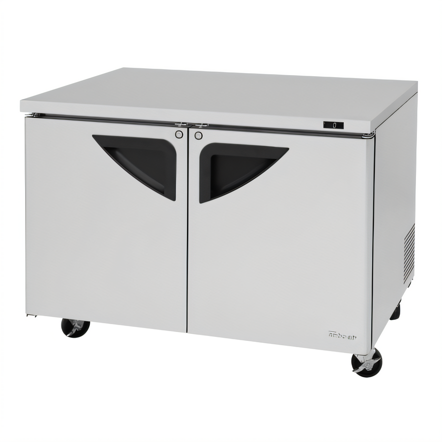 Product image #1 for Turbo Air Super Deluxe Series Two-Section Undercounter Freezer, 48-1/2 Inch, Self-Contained Rear Mount