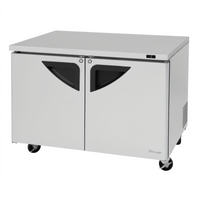 Turbo Air Super Deluxe Series Two-Section Undercounter Freezer, 48-1/2 Inch, Self-Contained Rear Mount