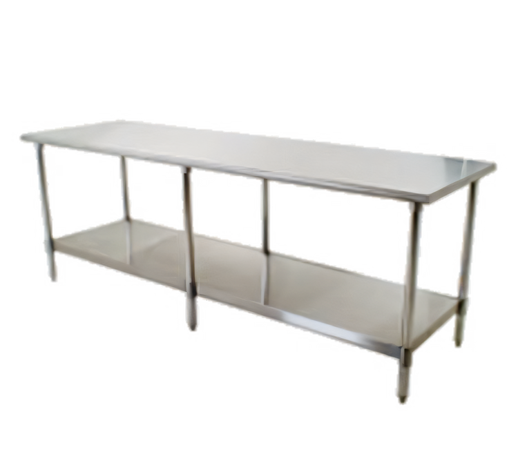 Product image #1 for Eagle Group Budget Series 96-Inch x 24-Inch 430 Stainless Steel Work Table with Adjustable Undershelf