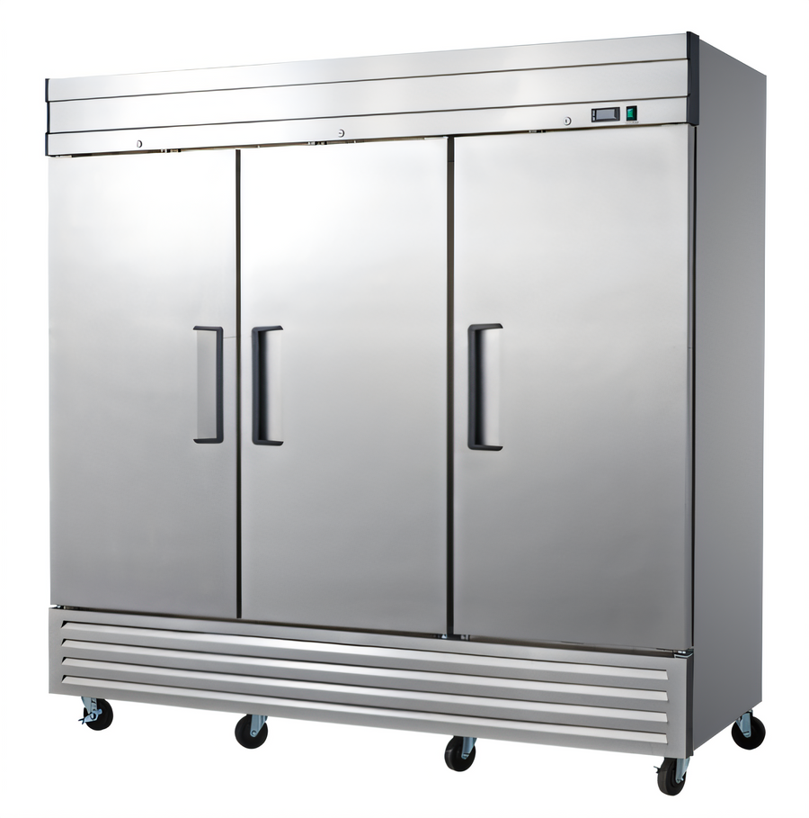 Product image #1 for Excellence DSS-66F Three-Section Reach-In Freezer, 65.5 Cu. Ft., Bottom-Mount Self-Contained Refrigeration