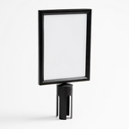 Thumbnail image #2 for American Metalcraft RSSIGNBLK Vertical Two-Sided Stainless Steel Black Retractable Barrier Sign, 8-1/2" x 11" Case of 5