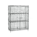 Thumbnail image #1 for Metro Super Erecta SEC56C-2EZ Stationary Wire Security Cage, Chrome, 2 Intermediate Shelves, 62-1/2"W x 27-1/4"D x 66-13/16"H