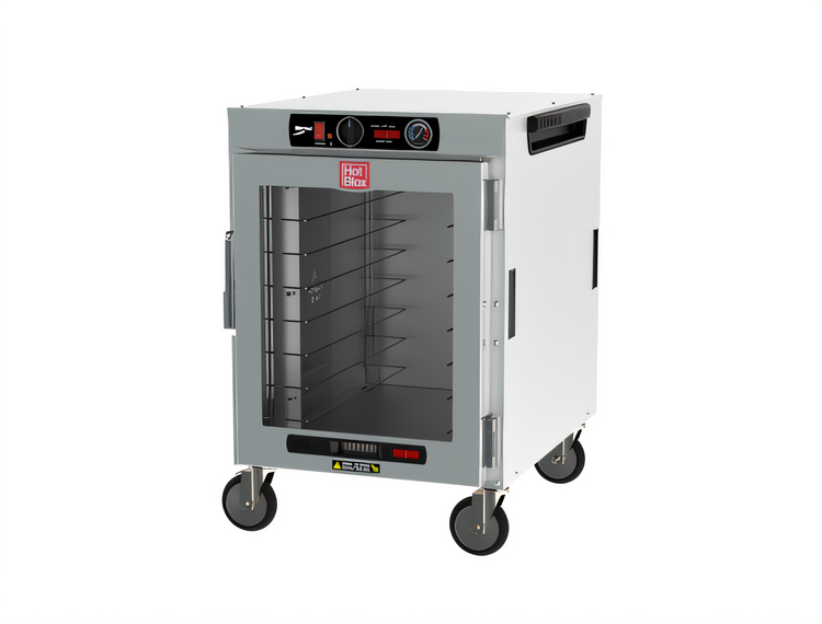 Product image #1 for Metro HotBlox Wide 8-Pan Half-Height Mobile Insulated Holding Cabinet with Clear Door and Analog Controls