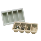 Thumbnail image #1 for Vollrath Traex® 1375-06 4-Compartment Plastic Cutlery Box with Handles, Black Case of 12
