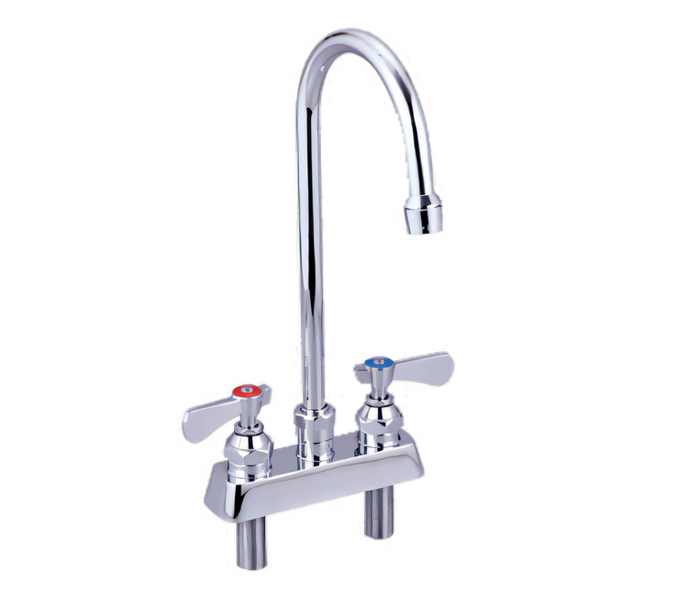 Product image #1 for John Boos Heavy Duty Lead-Free Deck-Mount Manual Faucet with 8-Inch Gooseneck Spout, 4-Inch Centers