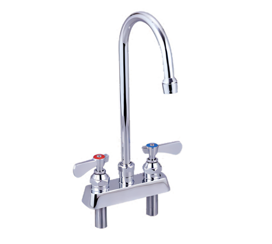 Product image #1 for John Boos Heavy Duty Lead-Free Deck-Mount Manual Faucet with 8-Inch Gooseneck Spout, 4-Inch Centers
