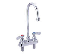 John Boos Heavy Duty Lead-Free Deck-Mount Manual Faucet with 8-Inch Gooseneck Spout, 4-Inch Centers