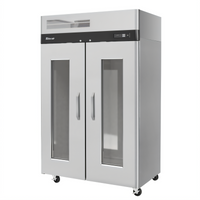 Turbo Air M3 Series Two-Section Reach-In Refrigerator with Glass-Window Doors, 44.7 Cu. Ft., Top Mount