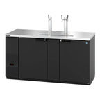 Thumbnail image #1 for Hoshizaki DD69 Two-Section Direct Draw Draft Beer Cooler, 69.5-Inch, 3 Half-Keg Capacity, 2 Towers, 3 Faucets, Black