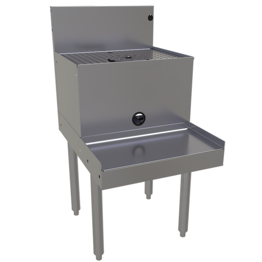 Product image #1 for 18-Inch x 24-Inch Stainless Steel Freestanding Drainboard Blender Station with Rinser Faucet