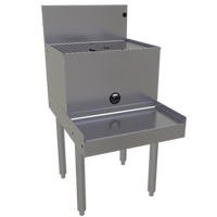 18-Inch x 24-Inch Stainless Steel Freestanding Drainboard Blender Station with Rinser Faucet