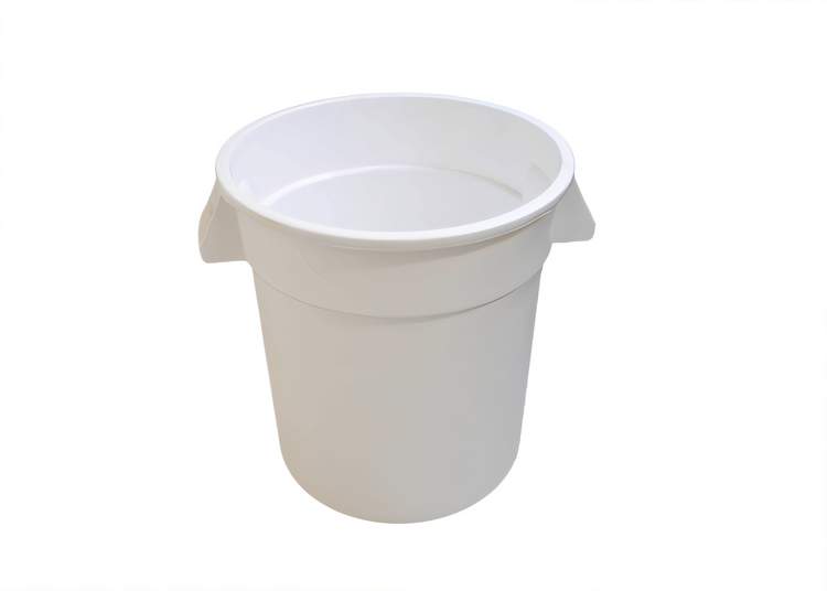 Product image #1 for 10 Gallon White Round Polyethylene Food Storage Container, Without Lid