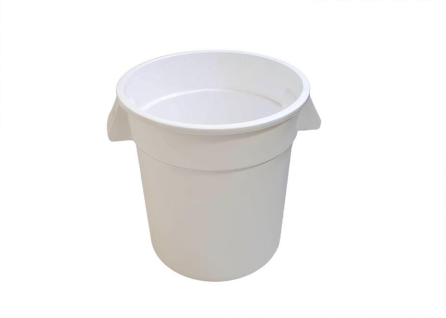 Product image #1 for 10 Gallon White Round Polyethylene Food Storage Container, Without Lid