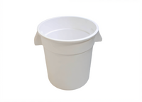 10 Gallon White Round Polyethylene Food Storage Container, Without Lid