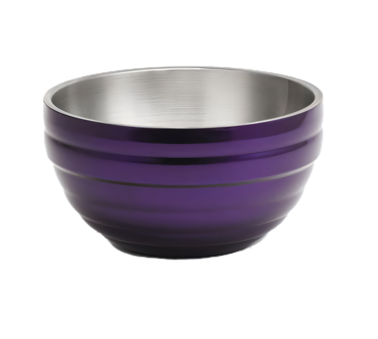 Product image #1 for Vollrath Round Double-Wall Insulated Serving Bowl, 1.7 Quart, Passion Purple/Satin Stainless Steel