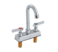 Vollrath 2612 Gooseneck Deck Mounted Bar Faucet, 4-Inch Centers