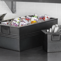 American Metalcraft 1/3 Size Rectangular Galvanized Beverage Tub Housing, Black Finish