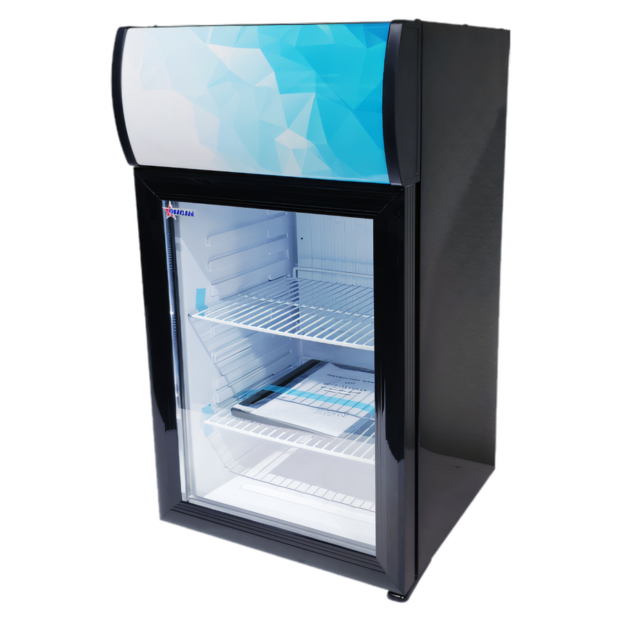 Product image #1 for Omcan USA Countertop Reach-In Refrigerated Display Case, 1.4 Cu. Ft., Black, Hinged Glass Door