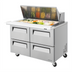 Thumbnail image #1 for Turbo Air Super Deluxe 48-Inch 2-Section Sandwich/Salad Mega Top Prep Table with 4 Drawers