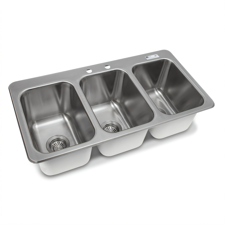 Product image #1 for John Boos Pro-Bowl 3-Compartment Drop-In Stainless Steel Sink, 36 x 18-1/2 x 10 Inches