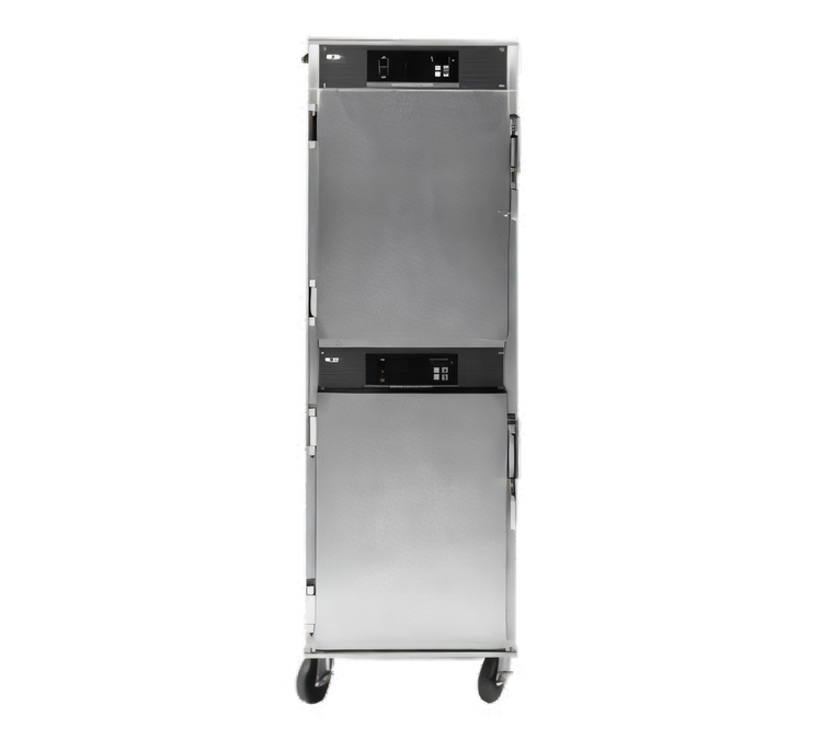 Product image #1 for hotLOGIX HL8-1816 Full-Height Two-Compartment Insulated Heated Holding Cabinet, Stainless Steel, 16-Pan Capacity