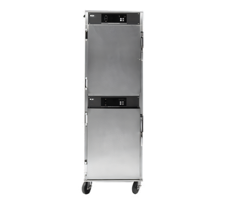 Product image #1 for hotLOGIX HL8-1816 Full-Height Two-Compartment Insulated Heated Holding Cabinet, Stainless Steel, 16-Pan Capacity