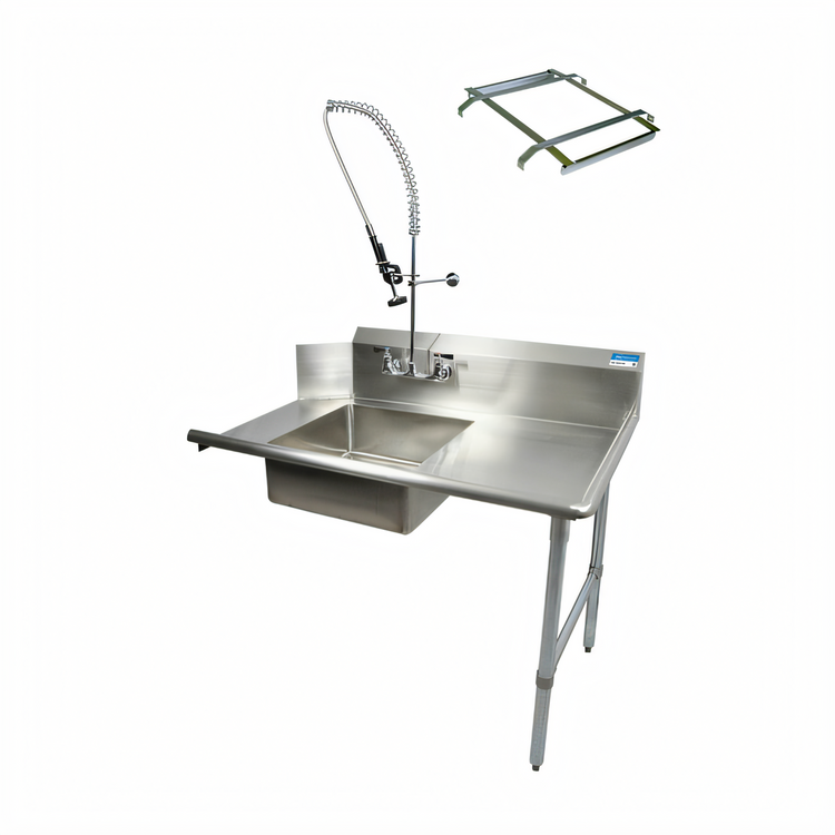 Product image #1 for BK Resources 60-Inch Straight Right-to-Left Soiled Dish Table with 20 x 20 x 8-Inch Sink