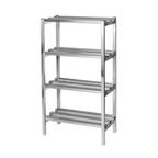 Thumbnail image #1 for Channel Manufacturing Lifetime Tough DR2460-4 4-Shelf Aluminum Channel-Style Dunnage Shelving Rack, 60W x 24D x 64H