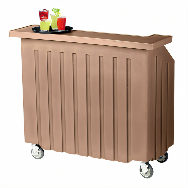 Product image #1 for Cambro Cambar 54-Inch Portable Beverage Bar with 80 lb Ice Sink, 5-Bottle Speed Rail, Vinyl Cover, Granite Sand