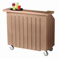 Cambro Cambar 54-Inch Portable Beverage Bar with 80 lb Ice Sink, 5-Bottle Speed Rail, Vinyl Cover, Granite Sand