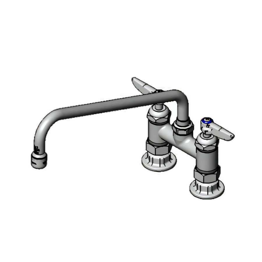 Product image #1 for T&S Brass B-0225-CR-K-F10 Double Pantry Faucet, 4" Deck Mount, 12" Swing Nozzle