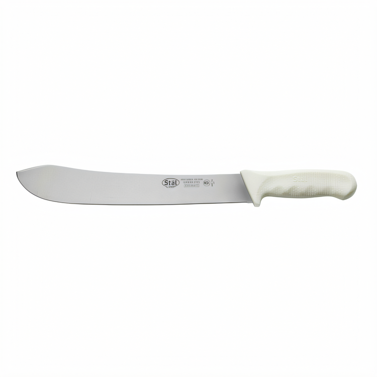 Product image #1 for Stäl 12-Inch Stamped Butcher Knife with White Polypropylene Handle