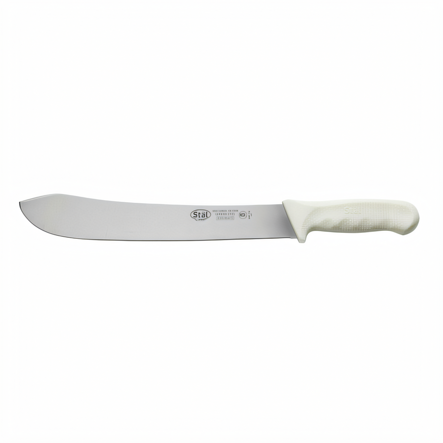 Product image #1 for Stäl 12-Inch Stamped Butcher Knife with White Polypropylene Handle