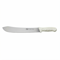 Stäl 12-Inch Stamped Butcher Knife with White Polypropylene Handle