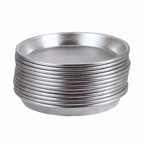 Thumbnail image #1 for American Metalcraft ADEP7 7-Inch Round Tapered/Nesting Solid 18-Gauge Aluminum Pizza Pan, 1-Inch Deep Case of 24