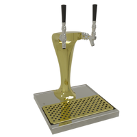 Glastender Cobra 2-Faucet Glycol-Cooled Countertop Draft Dispensing Tower, Gold Finish