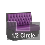 Thumbnail image #1 for ATSMFG ATS AT&S-AHC-KR36-BT GR6 Karender Half Circle Booth, single, 48" x 90" x 48" long x 36" high, Sewn Button-tuft back, Upholstery and foam