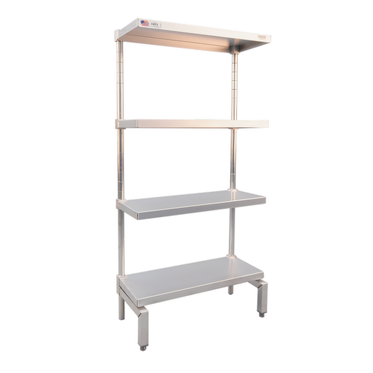 Product image #1 for New Age Aluminum Order Pick-Up Station Shelving Unit with Solid Adjustable Shelves, 30"W x 13-3/4"D x 60"H