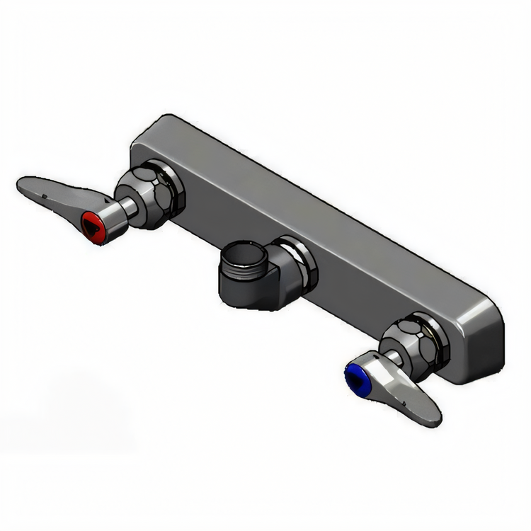 Product image #1 for T&S Brass B-5125-CR-LN 8-Inch Wall Mount Workboard Mixing Faucet, Less Nozzle