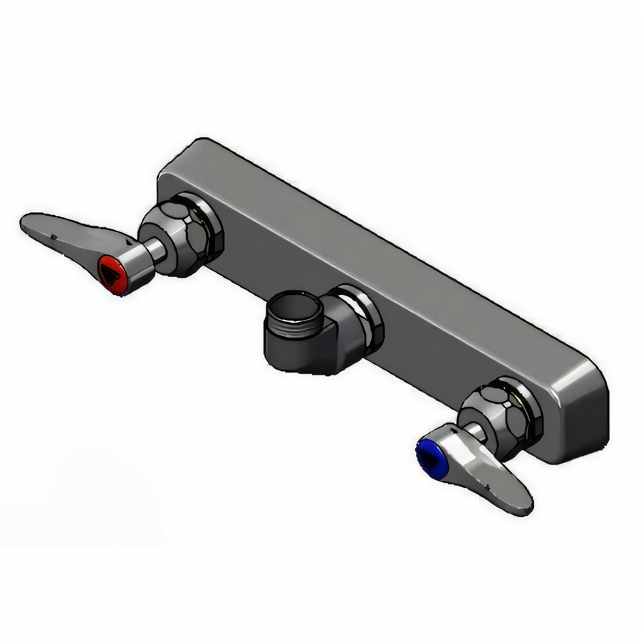 Product image #1 for T&S Brass B-5125-CR-LN 8-Inch Wall Mount Workboard Mixing Faucet, Less Nozzle