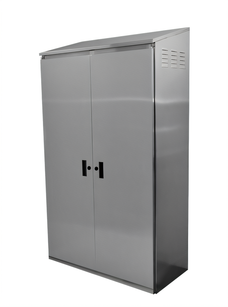 Product image #1 for Double Width Stainless Steel Mop Sink Cabinet with Right-Side Sink, 84-Inch High