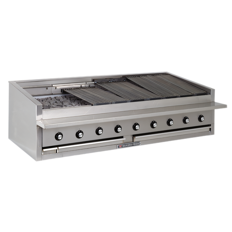 Product image #1 for Bakers Pride Dante Series 72-Inch Low-Profile Countertop Gas Radiant Charbroiler with Glo-Stones