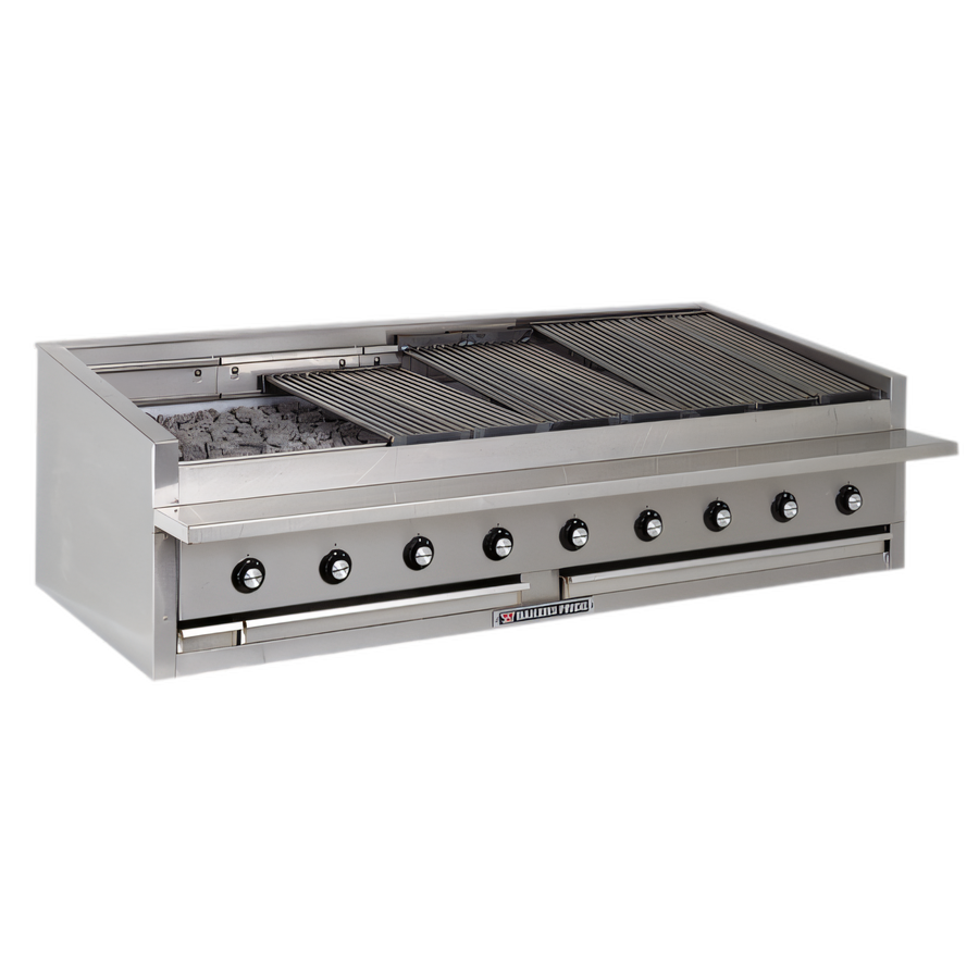 Product image #1 for Bakers Pride Dante Series 72-Inch Low-Profile Countertop Gas Radiant Charbroiler with Glo-Stones