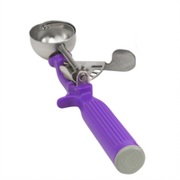 Vollrath Jacob's Pride® One-Piece Round Bowl Thumb Press Disher, Size 40, Orchid Handle