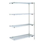 Thumbnail image #1 for Eagle Group Valu-Gard A4-63-2424VG 4-Tier Wire Add-On Shelving Unit, 24W x 24D x 63H, Green Epoxy