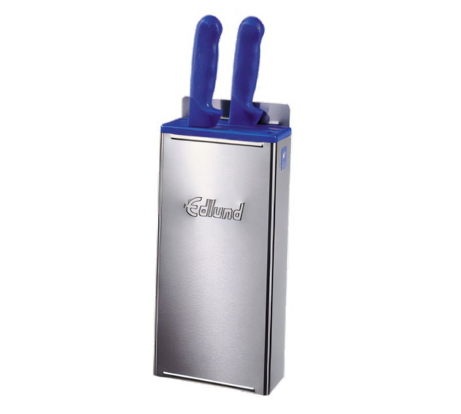 Product image #1 for Edlund KR-50B Blue Color-Coded Knife Rack with 12-Inch Skirt and Stainless Steel Back Plate
